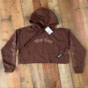 Forever 21 hot wheels west coast embroidered cropped hoodie - S